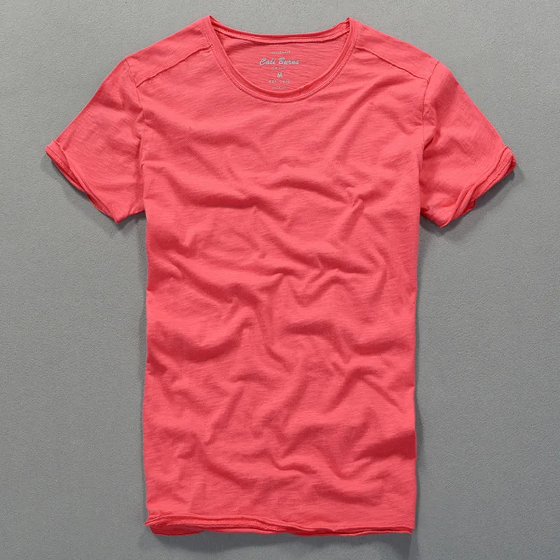 Men's Slub Cotton T-Shirt | Breathable Casual Tee | Summer Harajuku Style