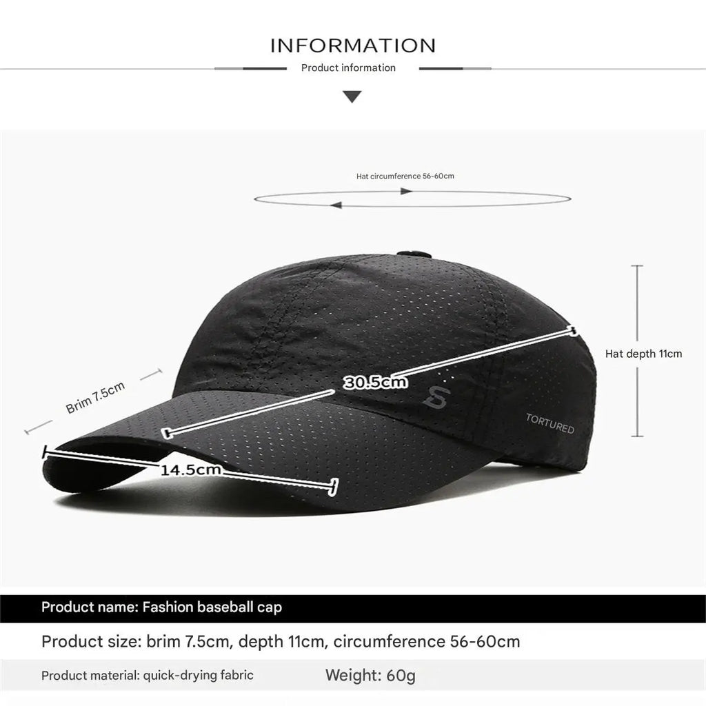 Quick-Dry Sports Running Cap – Breathable Sun Protection Baseball Hat for Men | Fishing & Outdoor