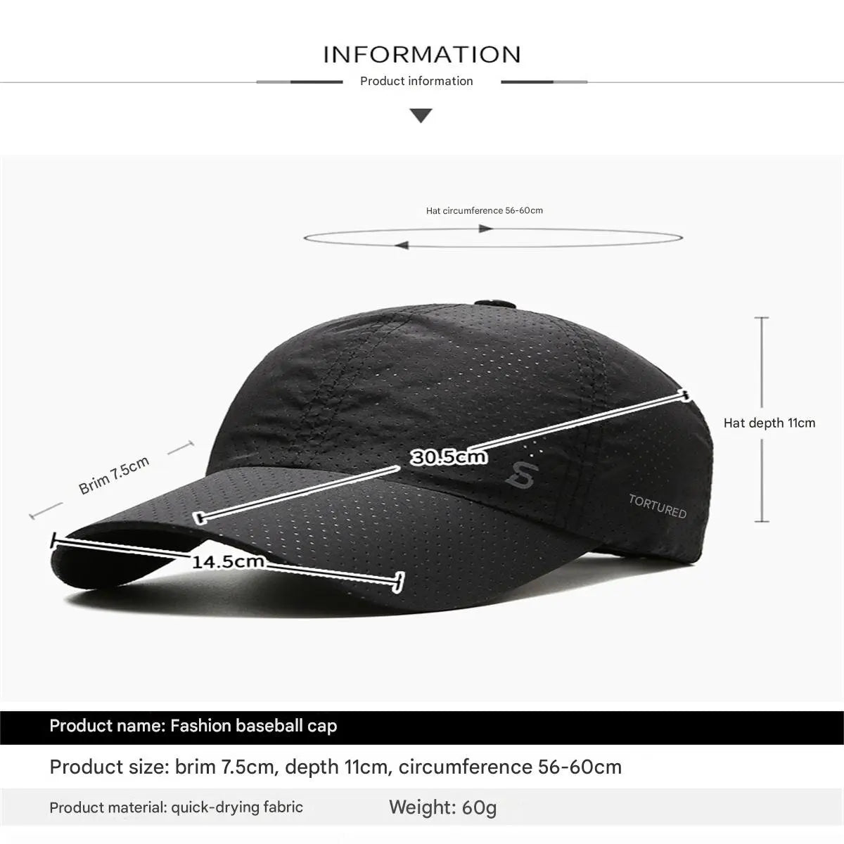 Quick-Dry Sports Running Cap – Breathable Sun Protection Baseball Hat for Men | Fishing & Outdoor