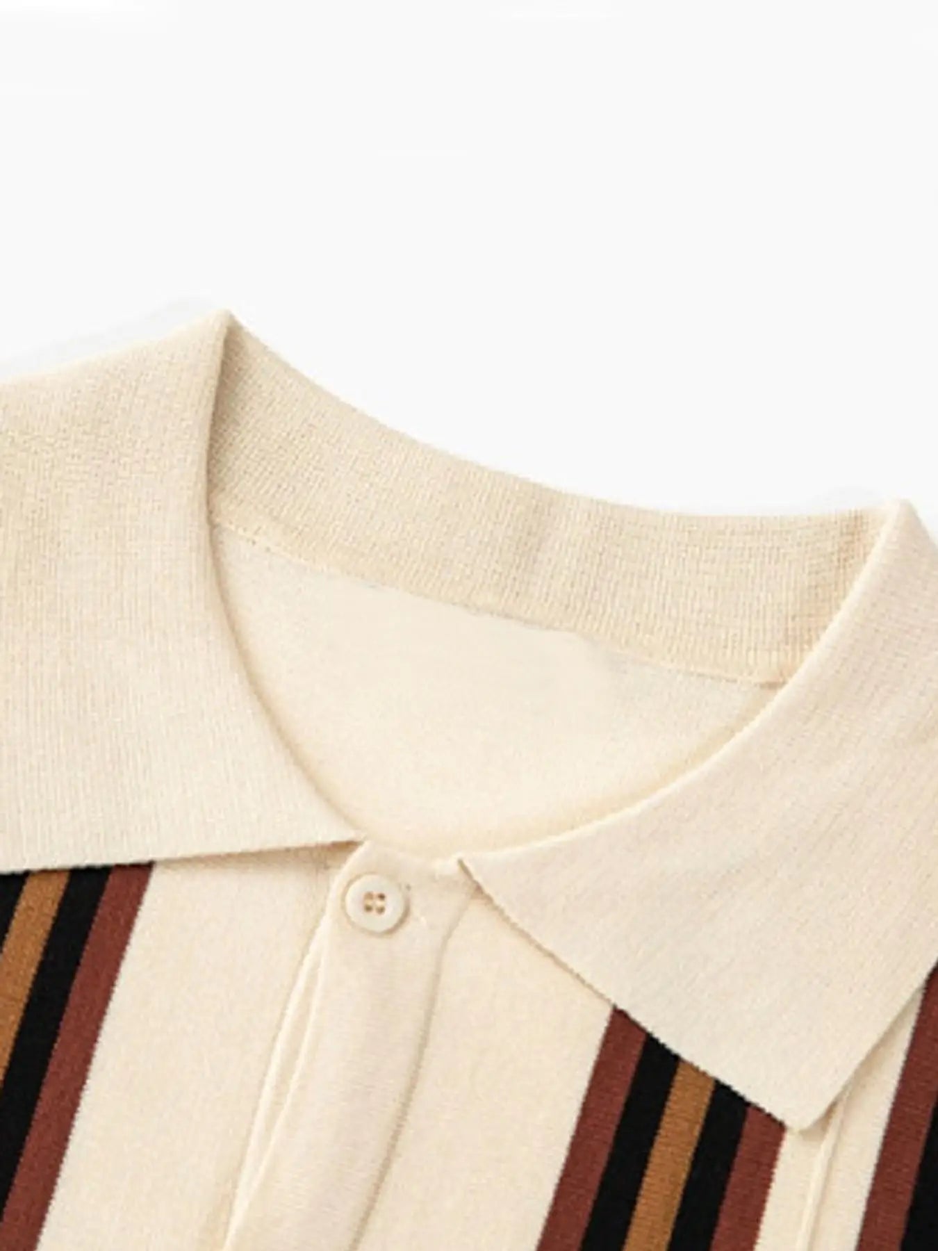Men's Striped Short-Sleeve Knit Polo Shirt