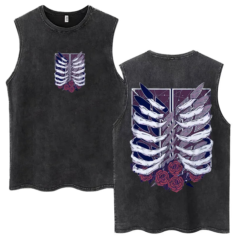 Attack on Titan Anime Tank Top – Mikasa & Eren Jaeger Sleeveless Tee (S–XXL)