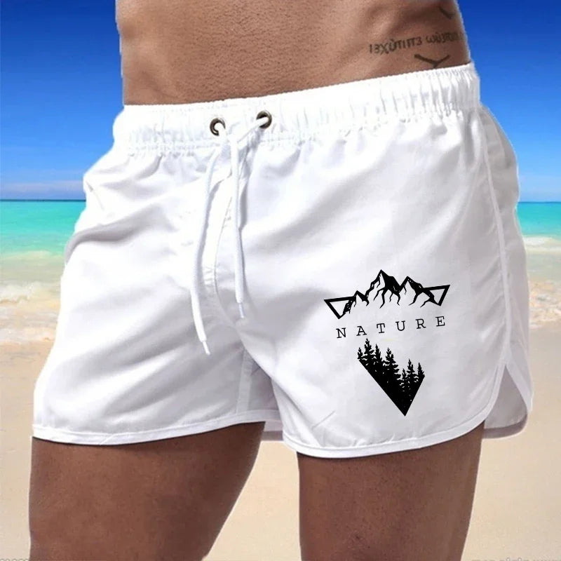 Men's Quick-Dry Swim Trunks – Printed Beach Shorts for Swimming & Surfing (S–XXXL)