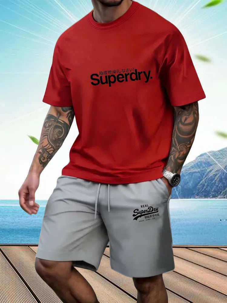 Men's 2-Piece Summer Athletic Set | Short Sleeve T-Shirt & Shorts