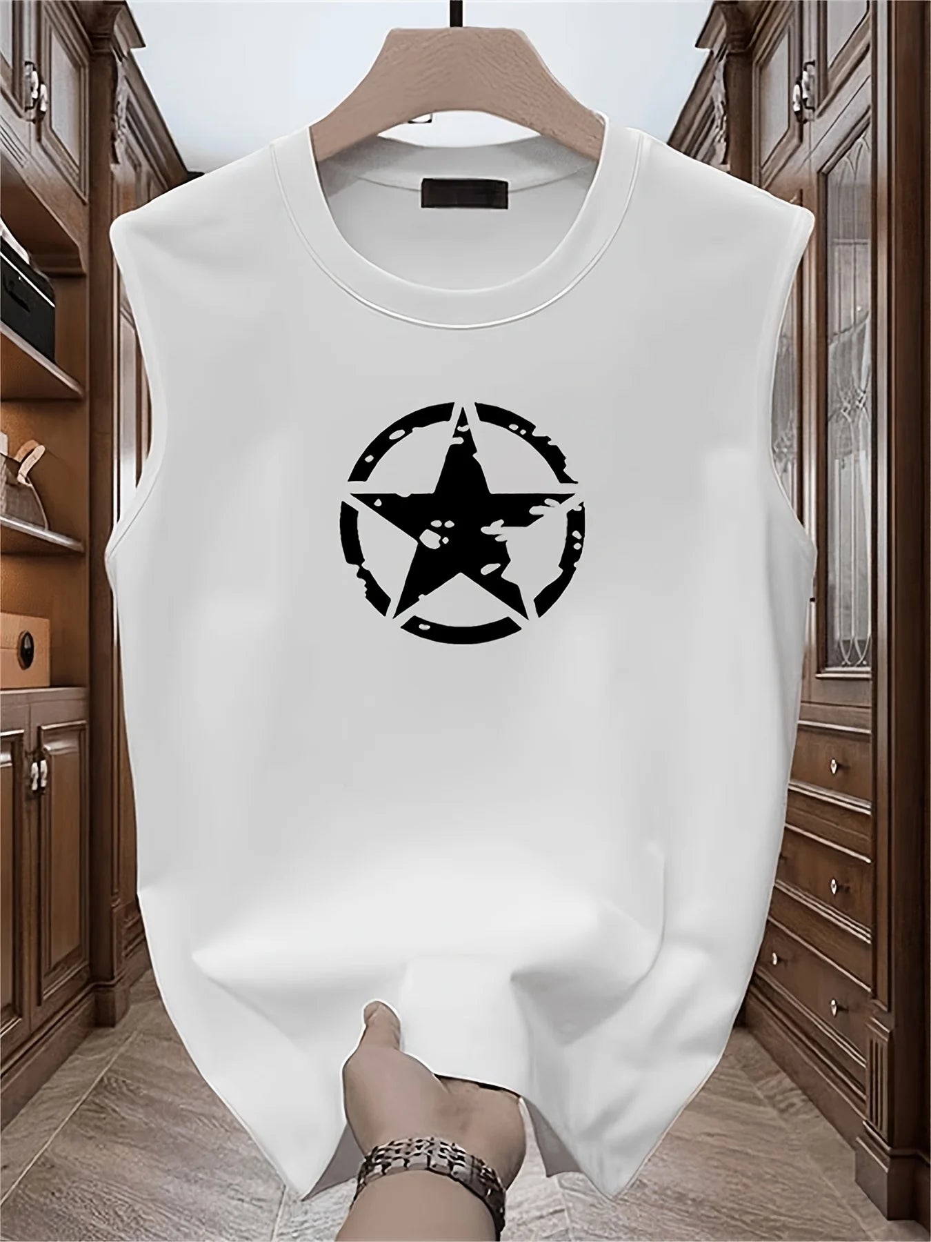 Men's 100% Cotton Cartoon Bear Print Sleeveless Vest – Breathable Casual Tank Top