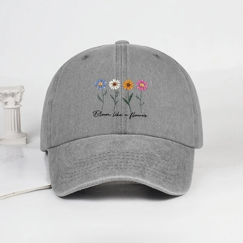 Daisy Floral Baseball Cap – Adjustable Unisex Sun Hat for Outdoor & Travel