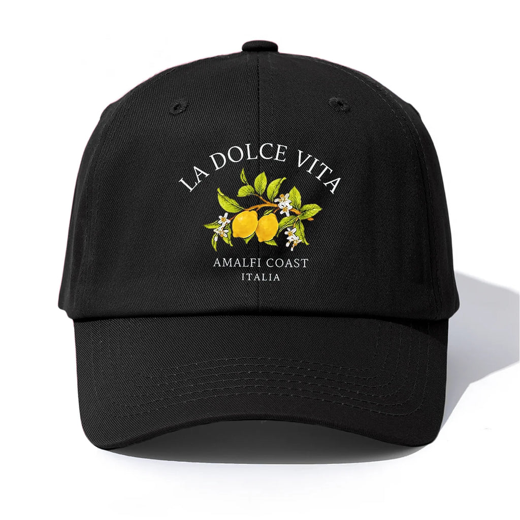 "La Dolce Vita" Print Baseball Cap – Adjustable Retro Dad Hat for Men & Women
