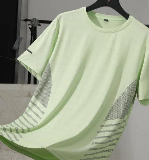 Men's Ice Silk Running T-Shirt – Quick-Dry Breathable Sports Tee (M–5XL)