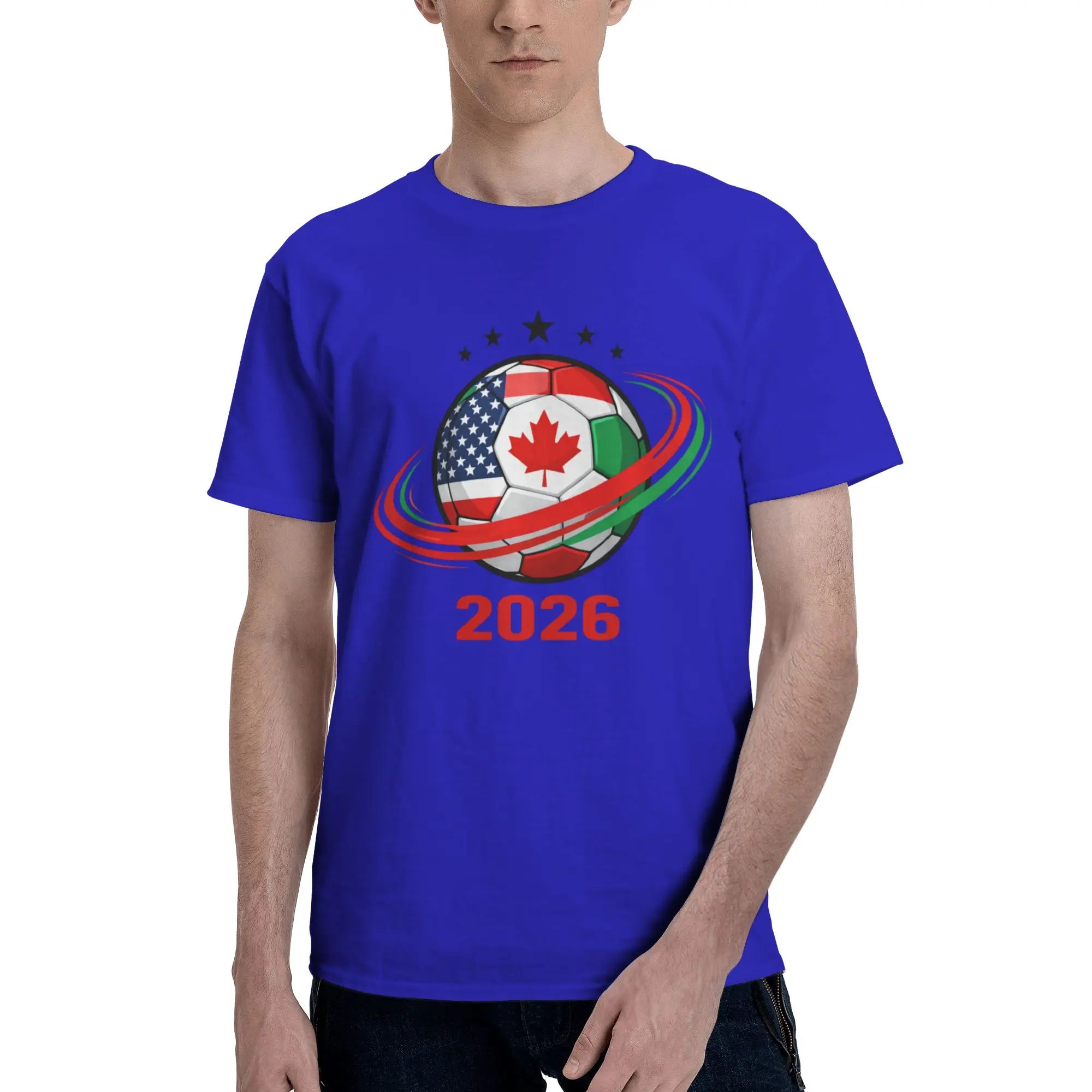 2026 FIFA World Cup T-Shirt | USA Canada Mexico Soccer Fan Tee | 100% Cotton Men's Casual