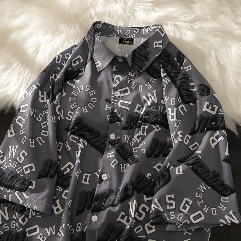 3D Fruit Print Button-Up Shirt – Oversized Unisex Streetwear