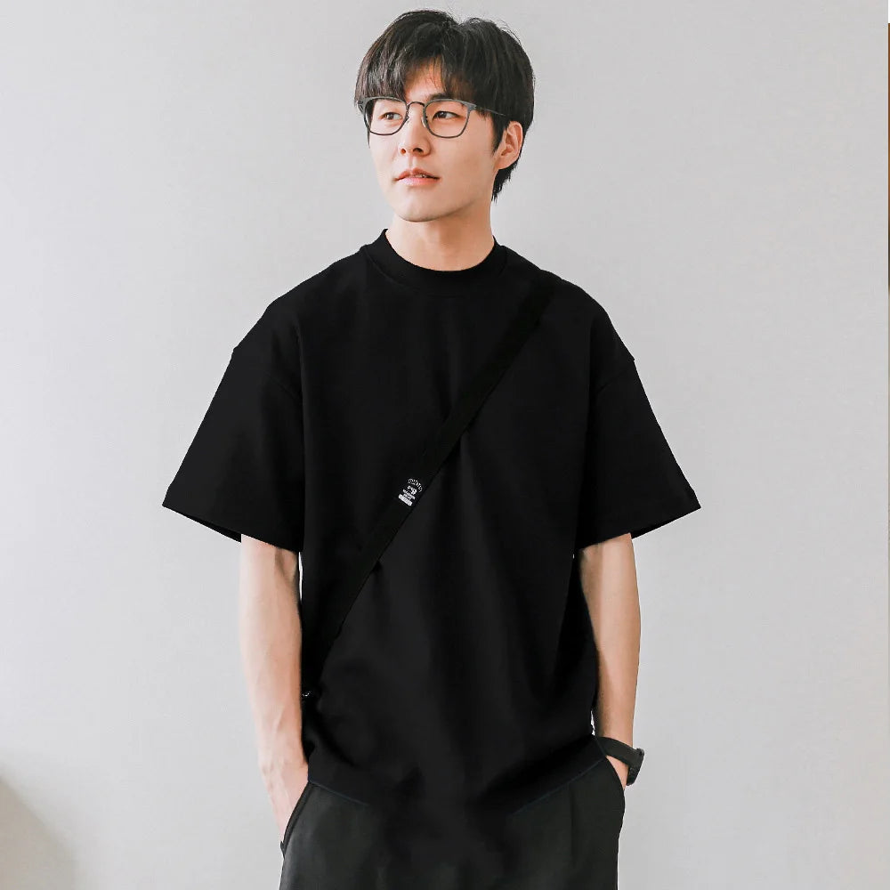 Men's Heavyweight Cotton T-Shirt – 350GSM, Relaxed Fit, Solid Colors