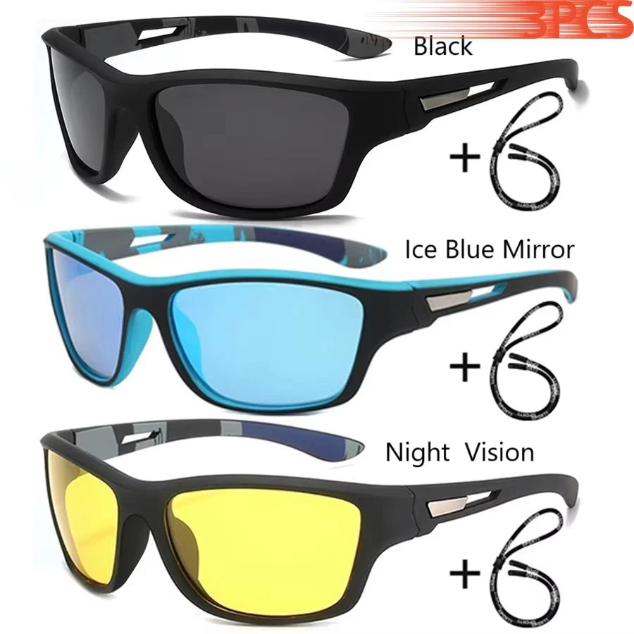 Fashion Sports Sunglasses with Chain | UV400 Mirror Lens, Unisex Retro Style
