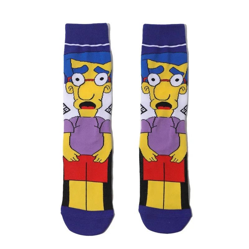 The Simpsons Funny Novelty Socks – Unisex Skateboard Crew Socks