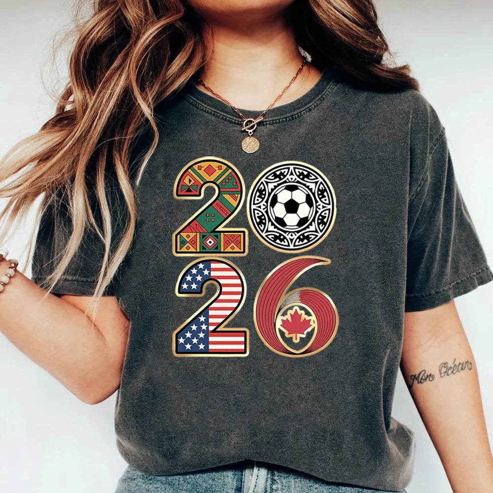 Women's FIFA World Cup 2026 T-Shirt – Game Day Fan Tee | USA, Canada & Mexico