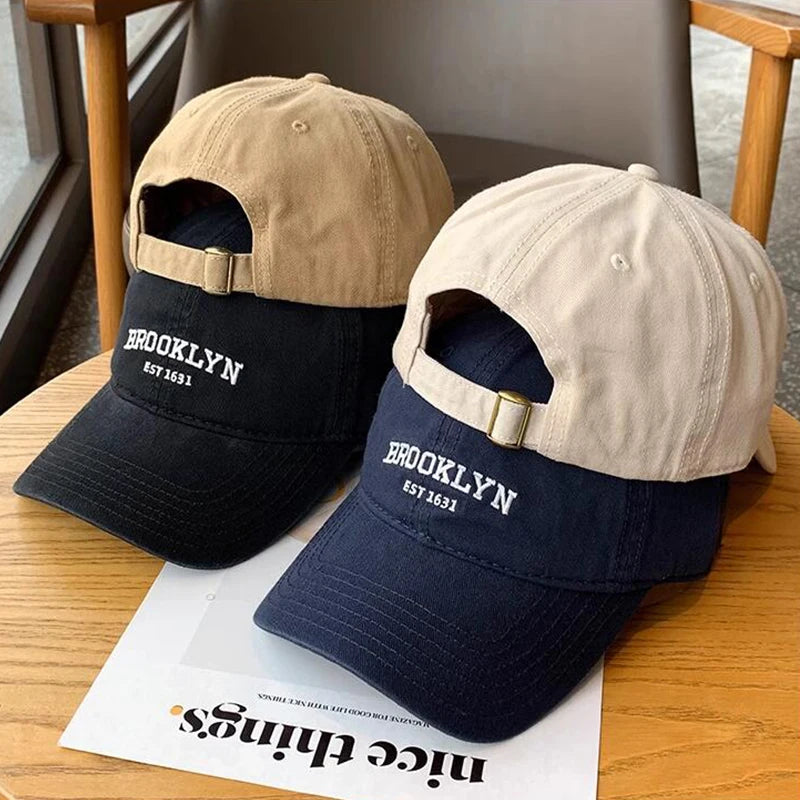 Unisex Korean Letters Embroidered Baseball Cap – Hip Hop Trucker Hat for Men & Women
