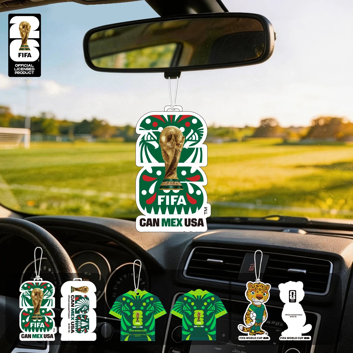 FIFA World Cup 2026 Car Air Freshener – Trophy, Mascot & Host City Designs | Long-Lasting Scent