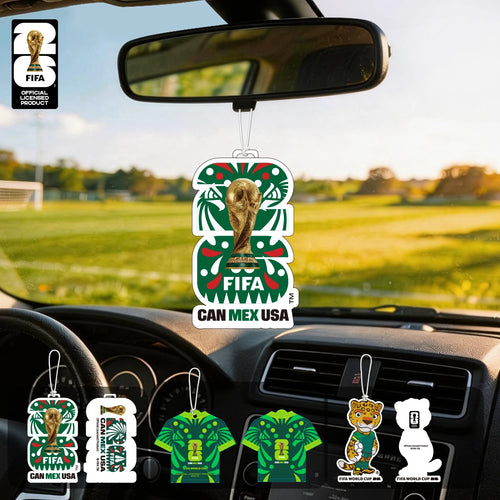 FIFA World Cup 2026 Car Air Freshener – Trophy, Mascot & Host City Designs | Long-Lasting Scent