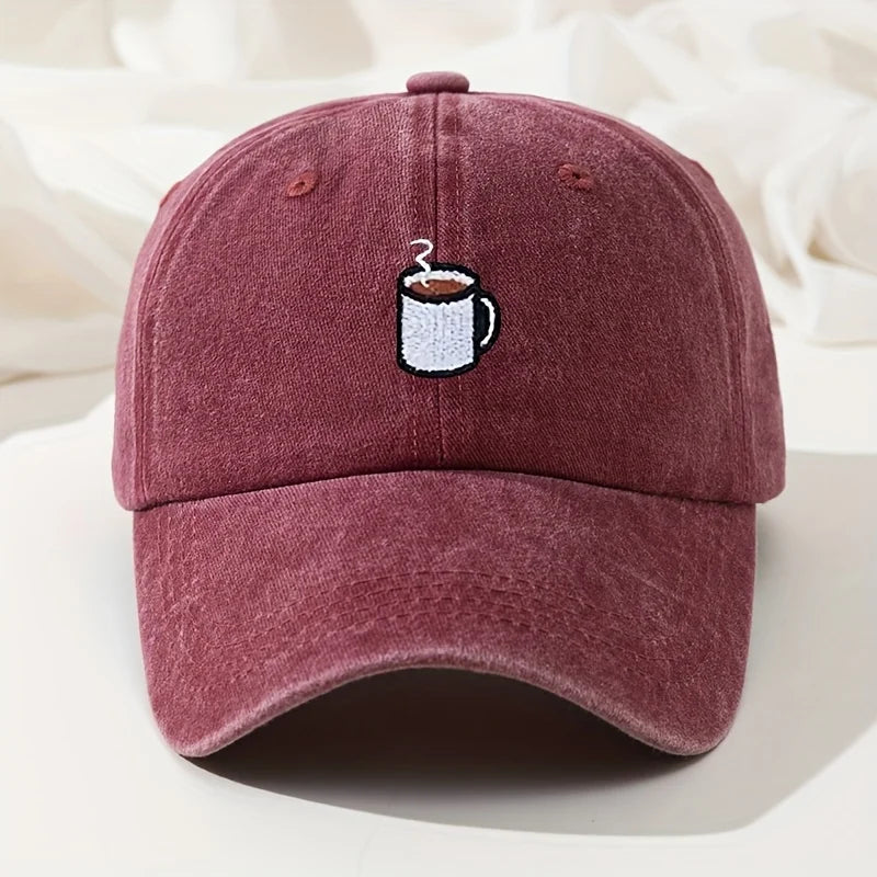 Retro Washed Baseball Cap – Embroidered Curved Brim Running & Fishing Hat