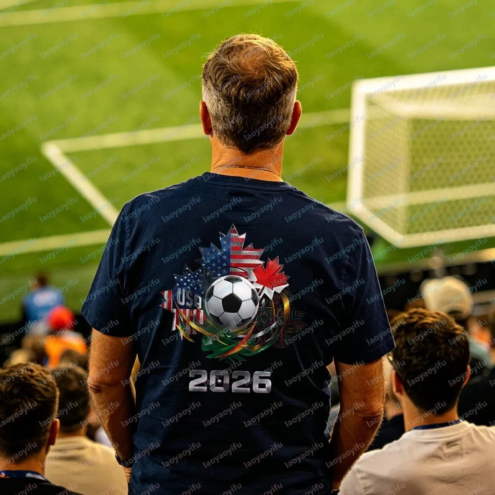 2026 FIFA World Cup T-Shirt – USA, Canada & Mexico Fan Tee | Cotton Graphic Top