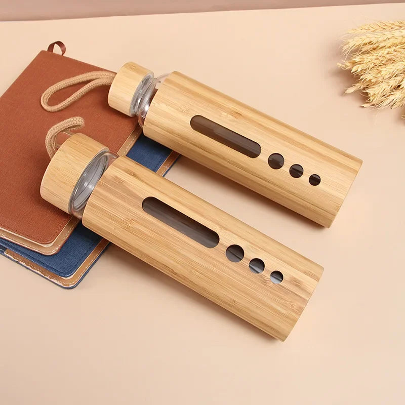 500ml Borosilicate Glass Water Bottle with Bamboo Sleeve | BPA-Free & Eco-Friendly
