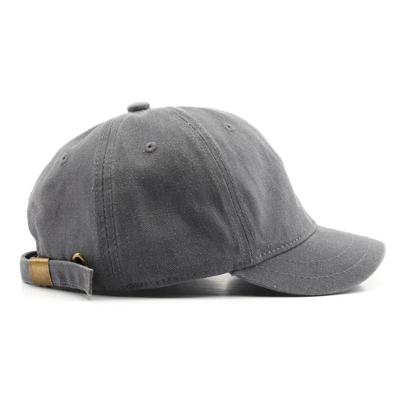 Washed Denim Short Brim Baseball Cap – Unisex Cotton Snapback Visor Hat for Men & Women