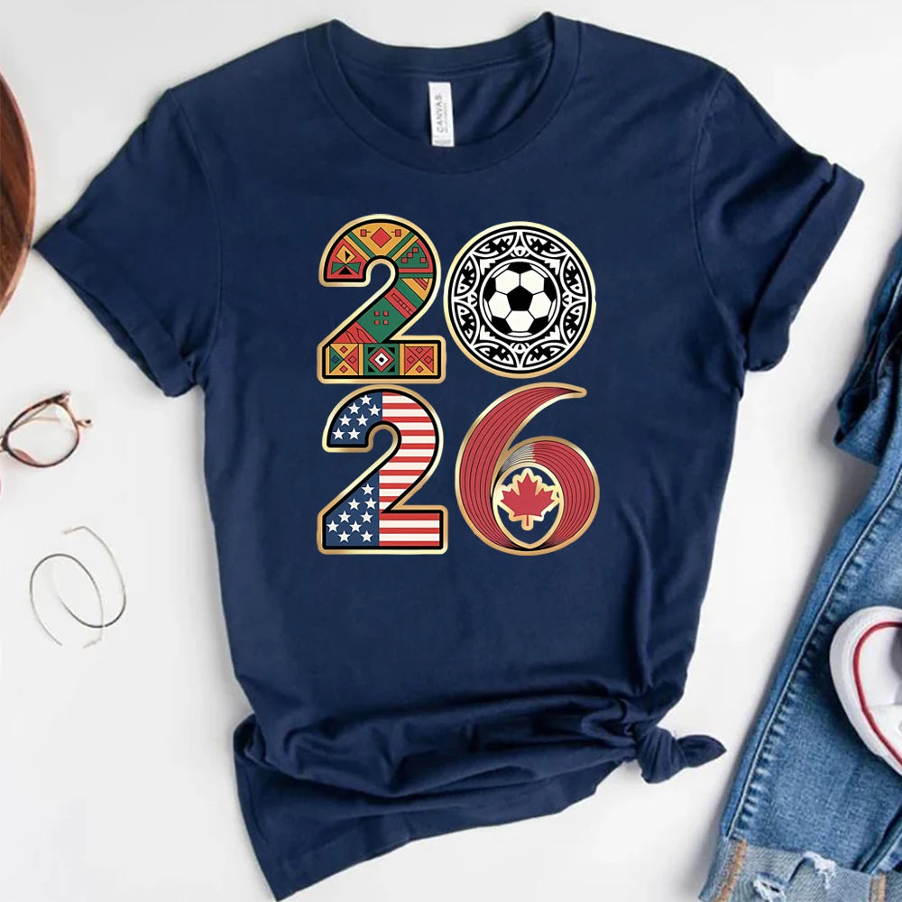Women's FIFA World Cup 2026 T-Shirt – Game Day Fan Tee | USA, Canada & Mexico