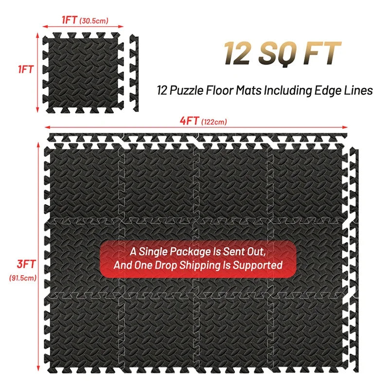 Interlocking Gym Floor Mat | Anti-Slip Rubber Exercise Tiles for Home Workout