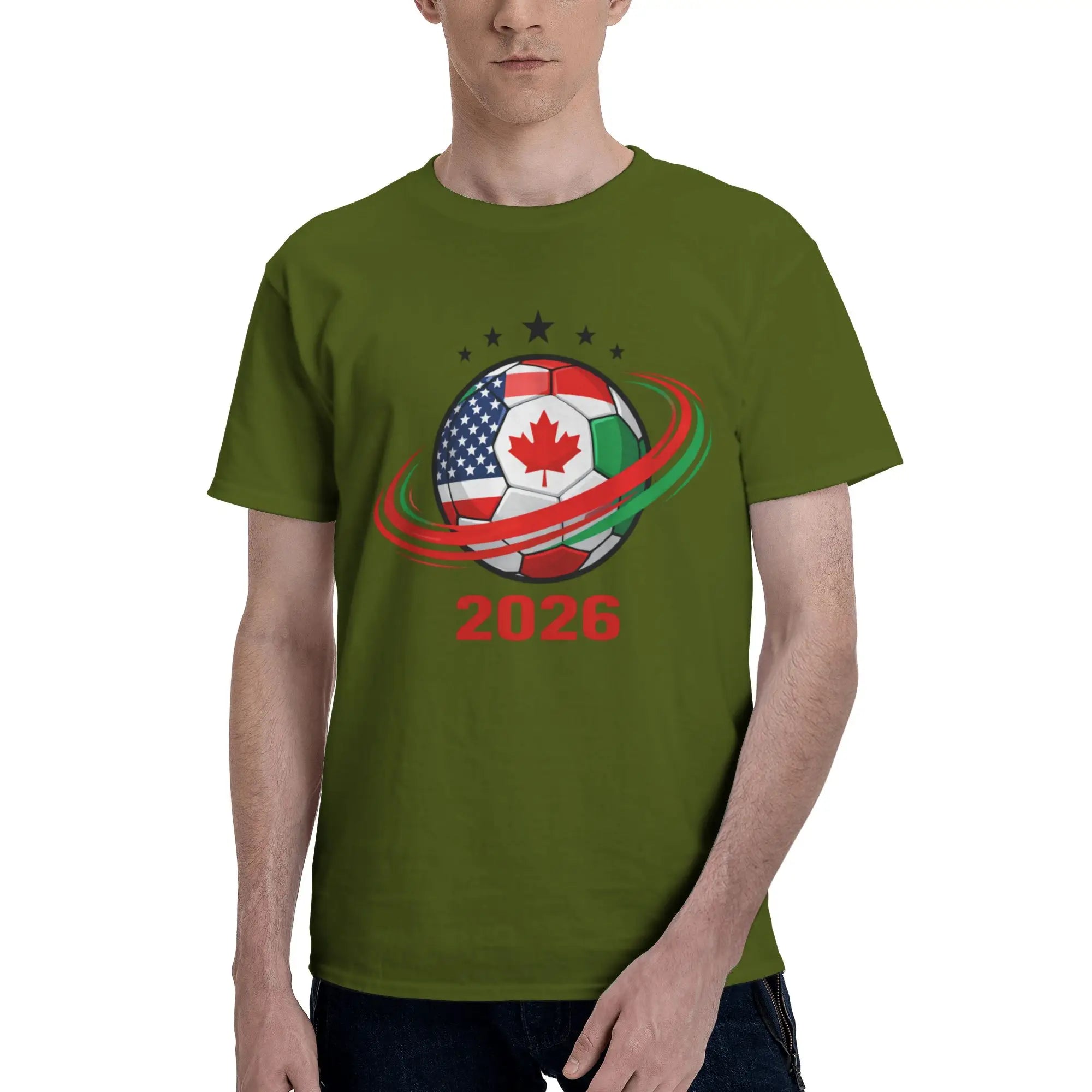 2026 FIFA World Cup T-Shirt | USA Canada Mexico Soccer Fan Tee | 100% Cotton Men's Casual