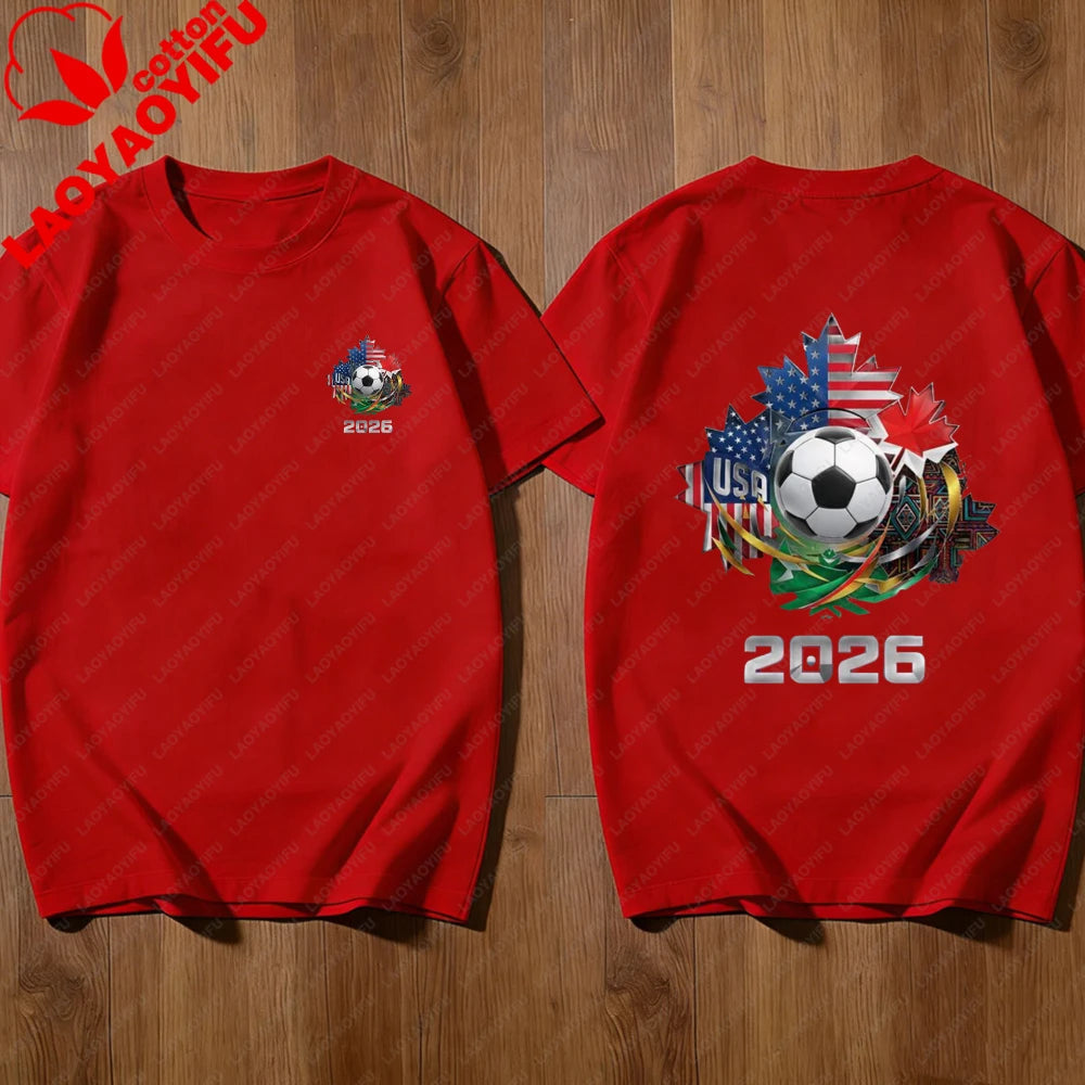 2026 FIFA World Cup T-Shirt – USA, Canada & Mexico Fan Tee | Cotton Graphic Top