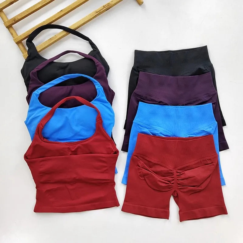 Women's Seamless 2-Piece Yoga Set – Sports Bra & High-Waist Leggings