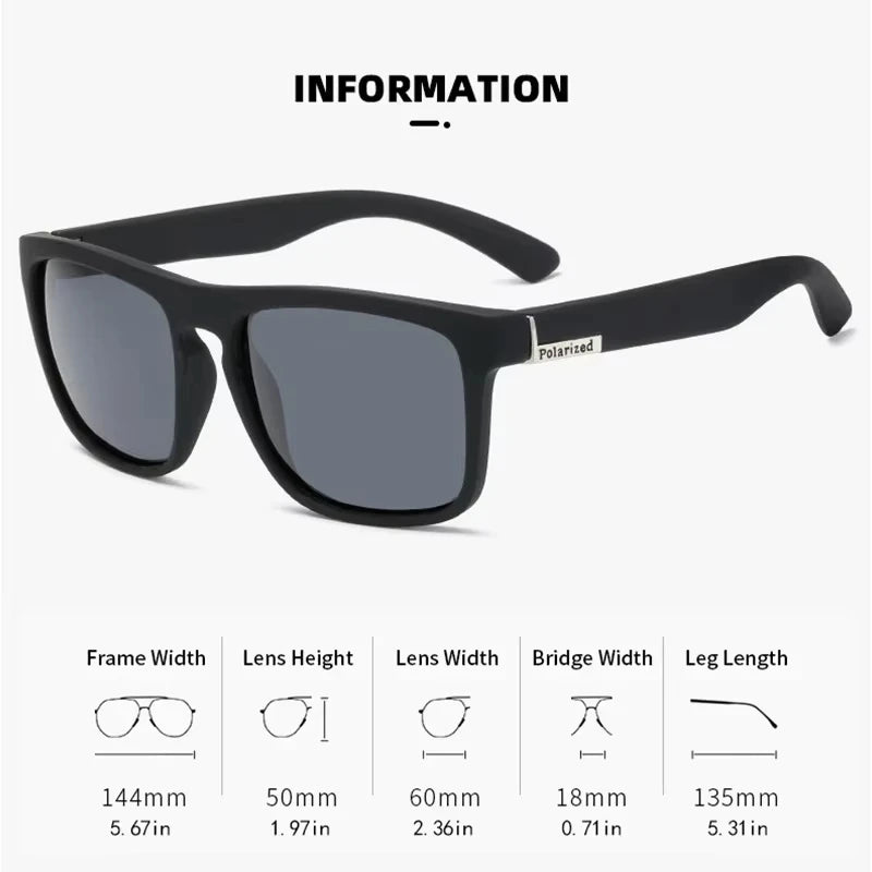 Polarized Square Sunglasses – UV Protection for Driving, Fishing & Sport