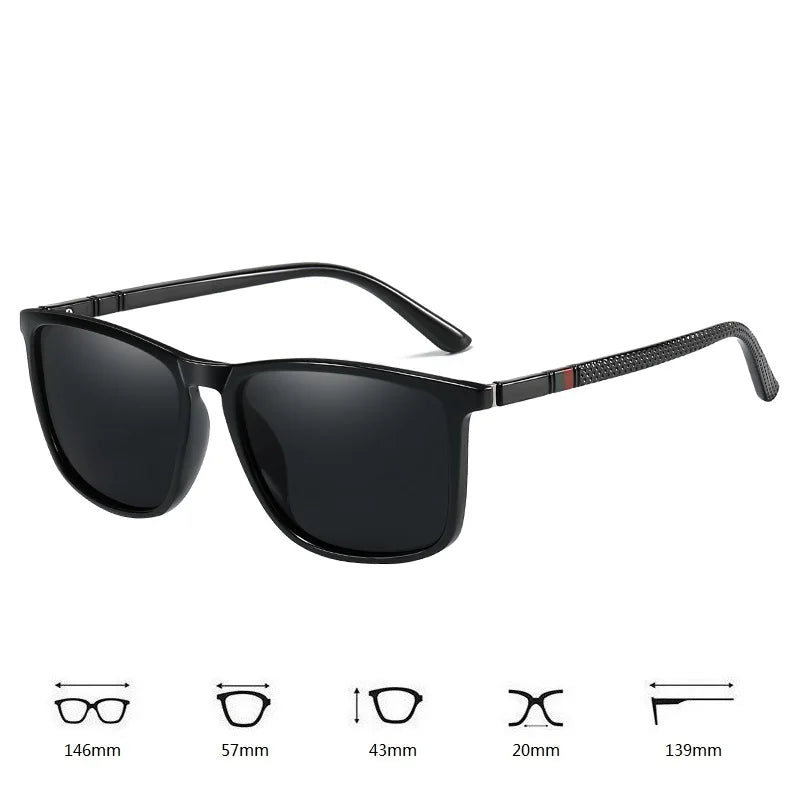 Polarized Vintage Square Sunglasses | TR90 Frame, Unisex Fashion Eyewear