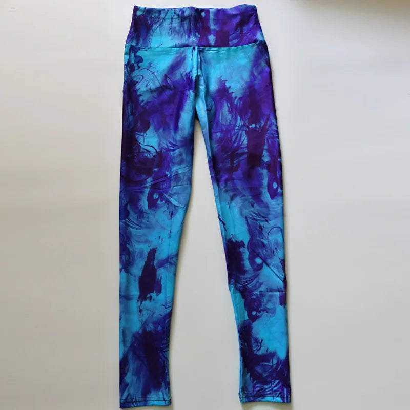 Tie-Dye High Waist Leggings – Stretch Yoga & Gym Pants for Women