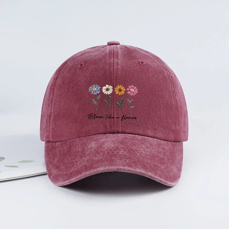 Daisy Floral Baseball Cap – Adjustable Unisex Sun Hat for Outdoor & Travel