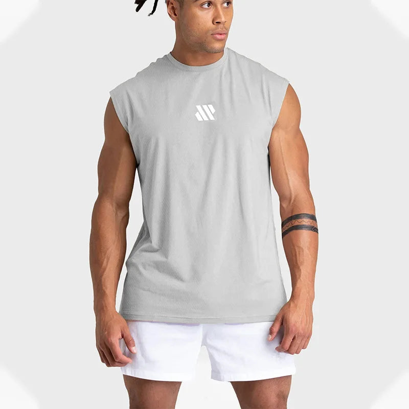 Men's Quick-Dry Sleeveless Gym Vest – Breathable Loose Fit Training Tank Top