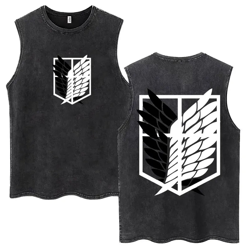 Attack on Titan Anime Tank Top – Mikasa & Eren Jaeger Sleeveless Tee (S–XXL)
