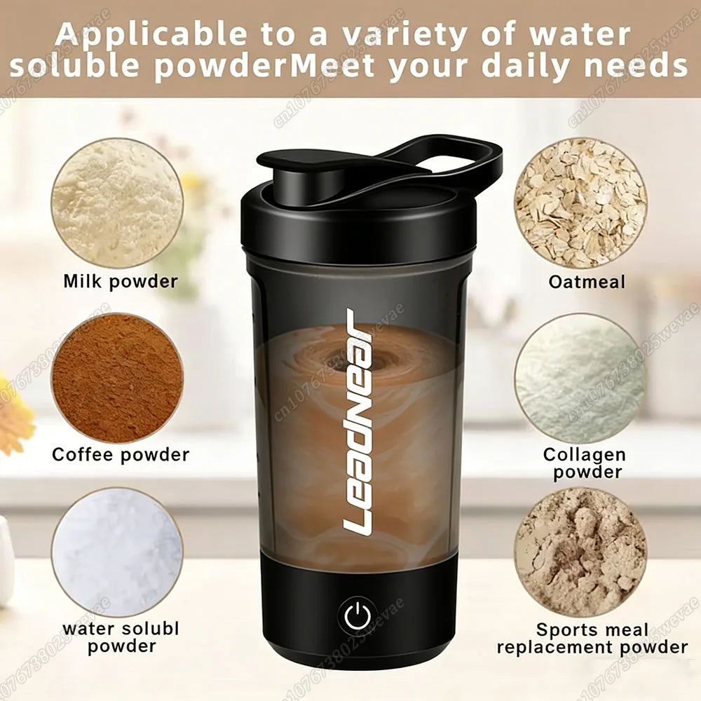 Electric Self-Stirring Shaker Bottle – USB Rechargeable Protein & Milkshake Mixing Cup (400–500ml)