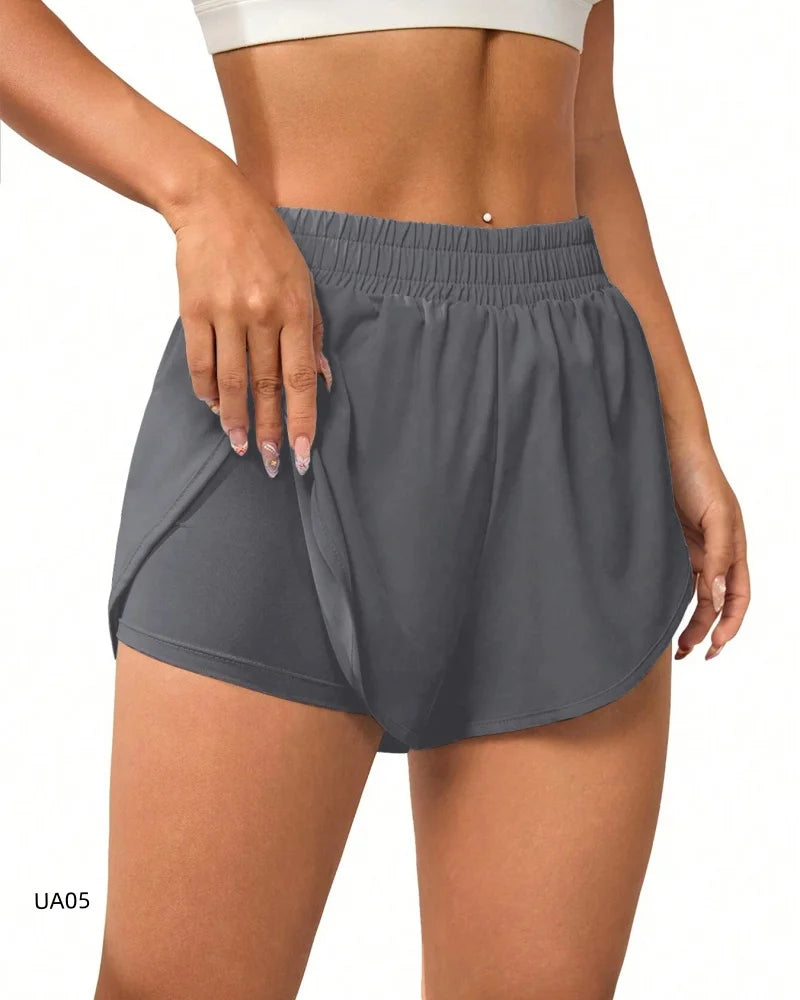 Women's 2-in-1 Flowy Running Shorts – Quick-Dry Yoga & Gym Sport Shorts