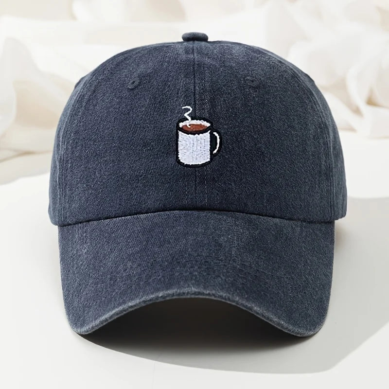 Retro Washed Baseball Cap – Embroidered Curved Brim Running & Fishing Hat