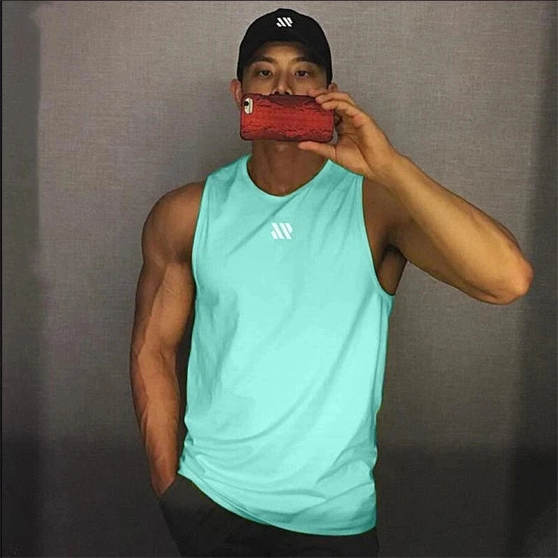 Men's Breathable Mesh Gym Tank Top – Sleeveless Fitness & Running Vest
