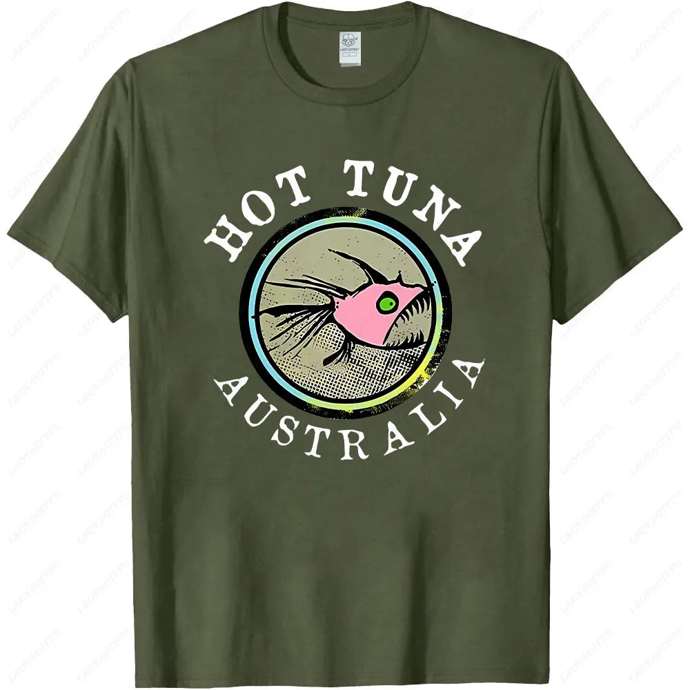 Men's Tuna Graphic Gym T-Shirt – Loose Breathable Casual Streetwear Tee