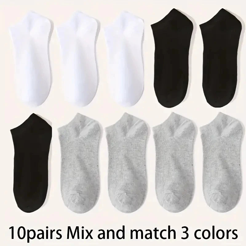 Unisex Comfort-Fit Ankle Socks – 5/10-Pack Breathable Lightweight Sports Socks