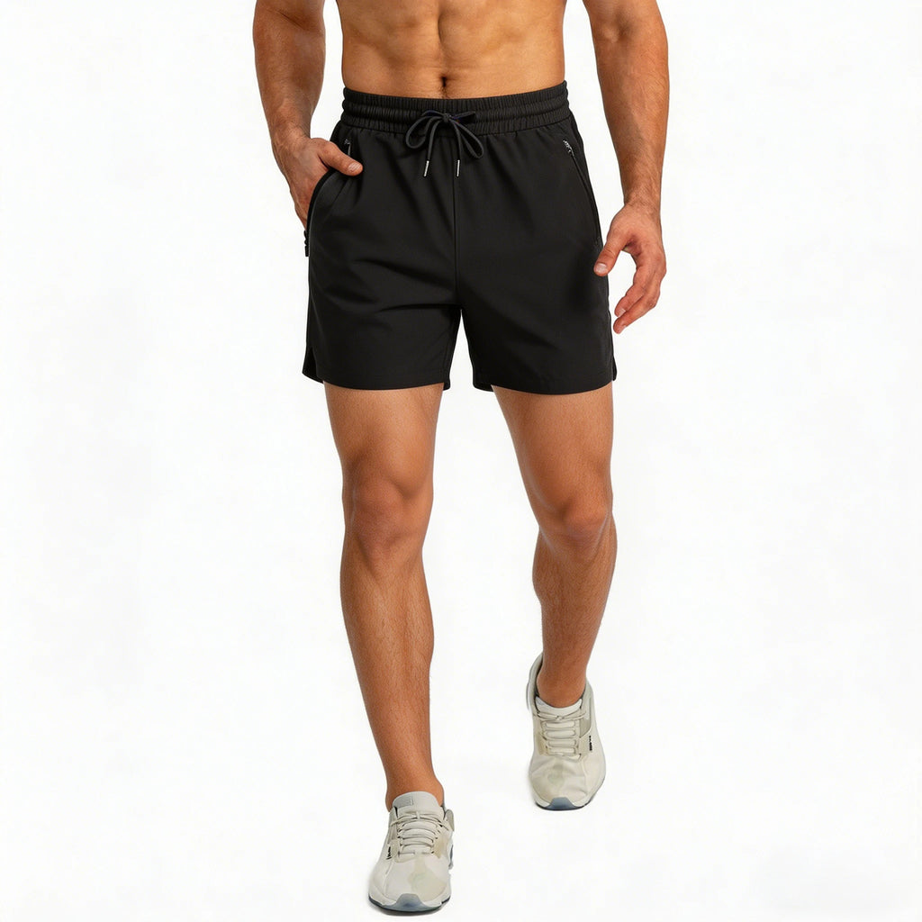 Men's Athletic Running Shorts – Quick Dry, Drawstring & Zip Pockets