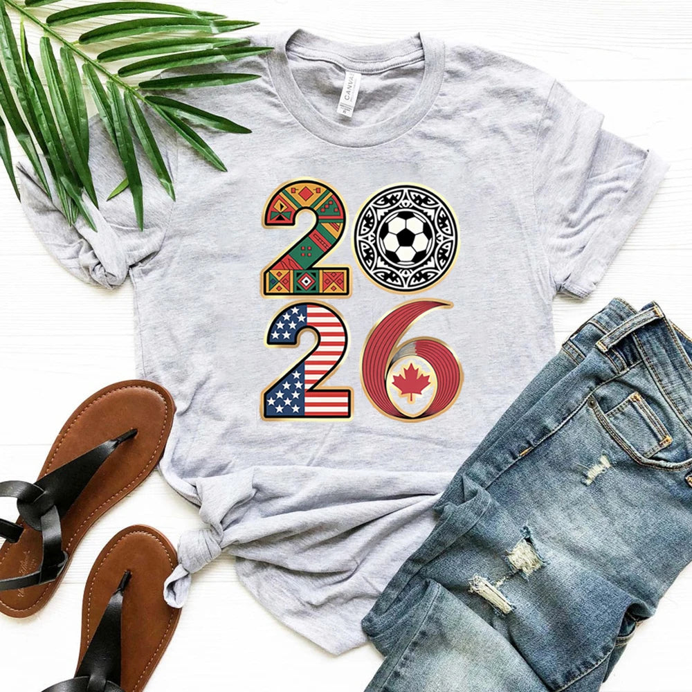 Women's FIFA World Cup 2026 T-Shirt – Game Day Fan Tee | USA, Canada & Mexico