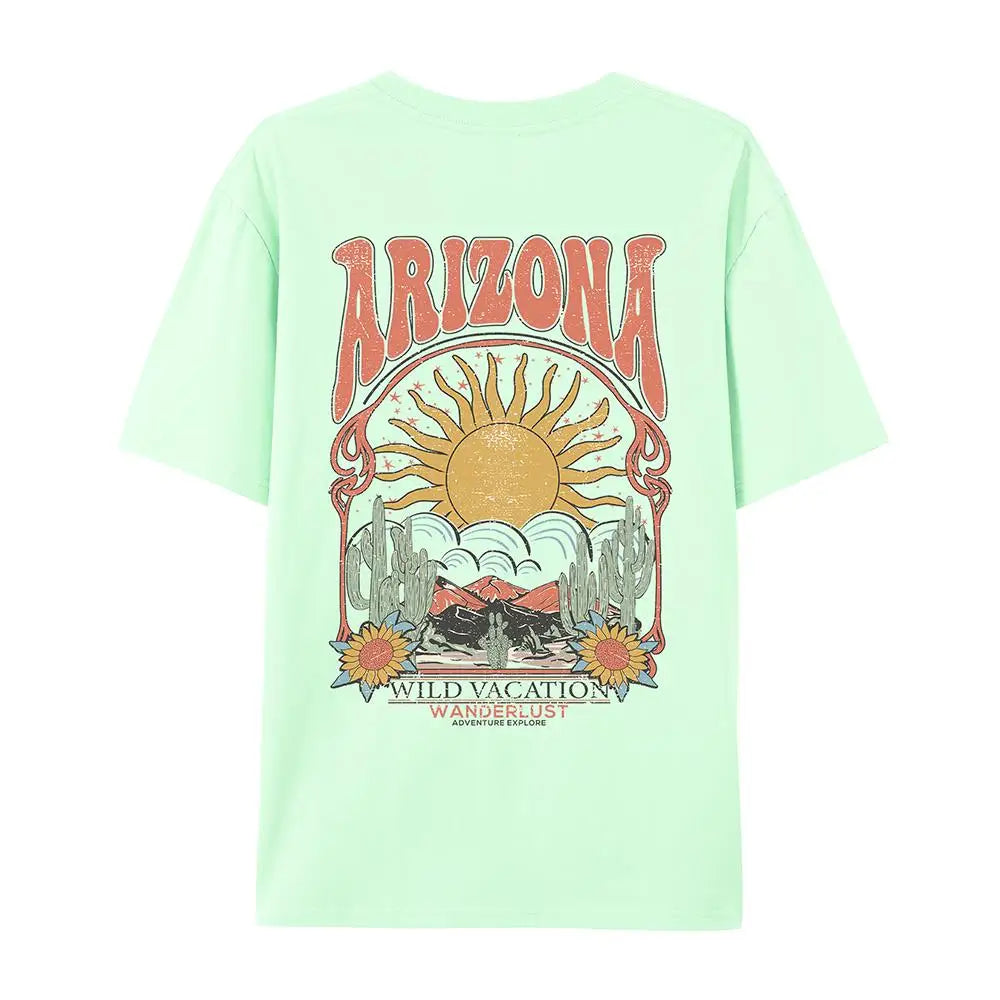 Women's Arizona Scenery Graphic T-Shirt – Harajuku Streetwear, 100% Cotton