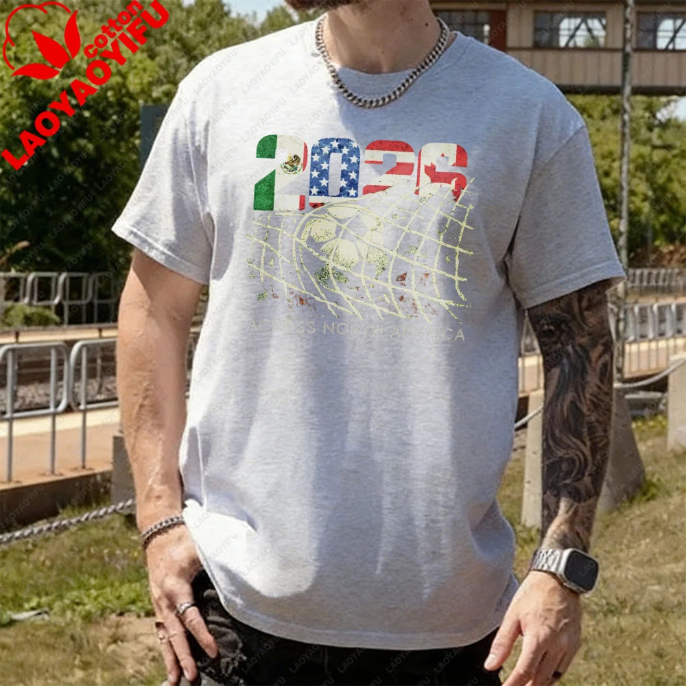 2026 World Cup Soccer T-Shirt | Goal Net Graphic Fan Tee USA, Mexico & Canada