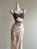 Women's One-Piece Swimsuit Beach Dress | Asymmetrical Skirt Cover-Up