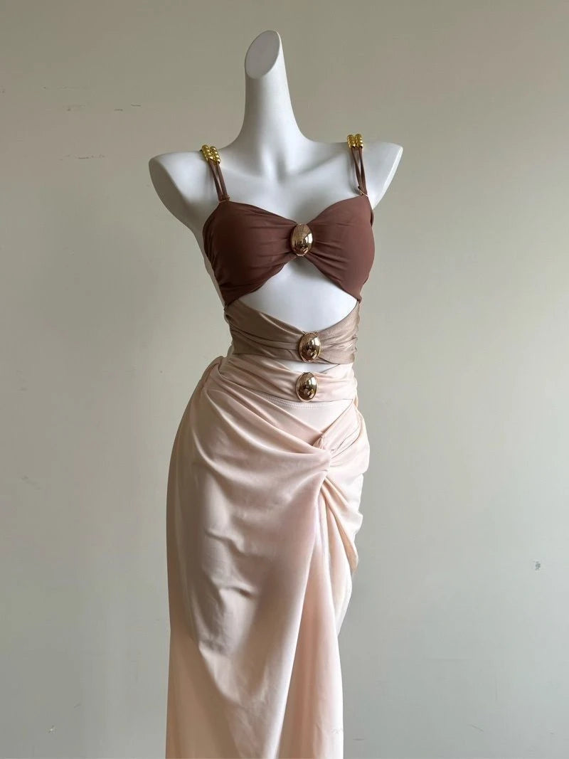 Women's One-Piece Swimsuit Beach Dress | Asymmetrical Skirt Cover-Up