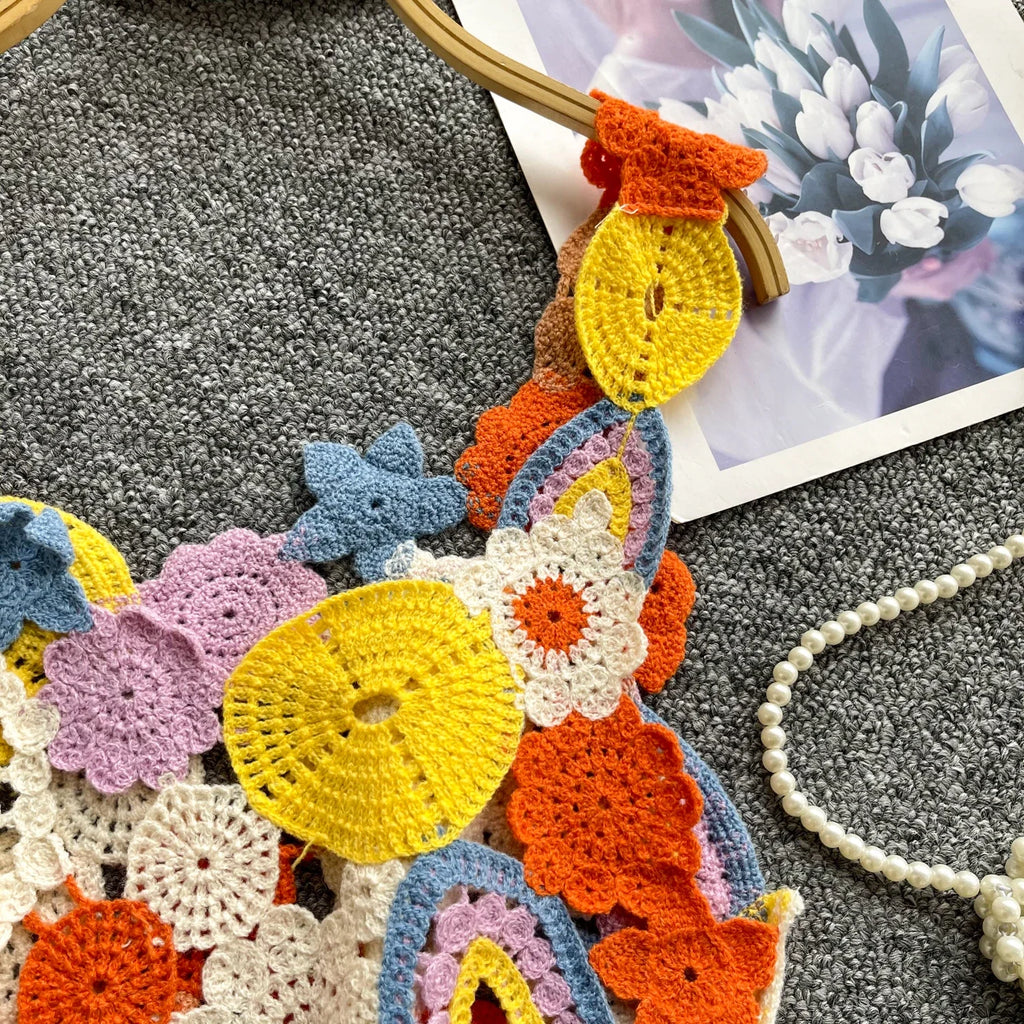 Floral Crochet Crop Tank Top – Fairycore Summer Knit