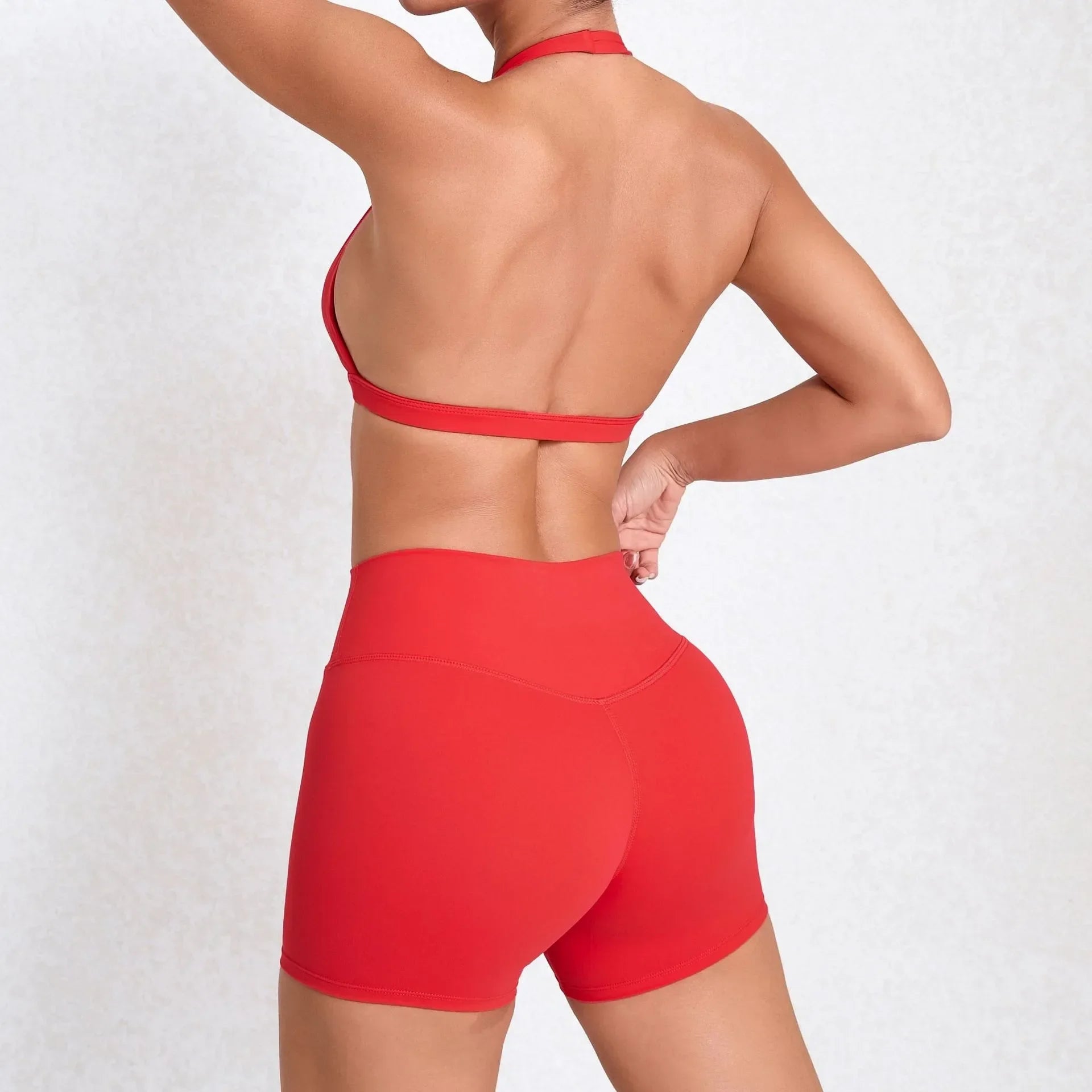 Women's Slim-Fit Crop Top & Shorts Set – Yoga, Gym & Activewear