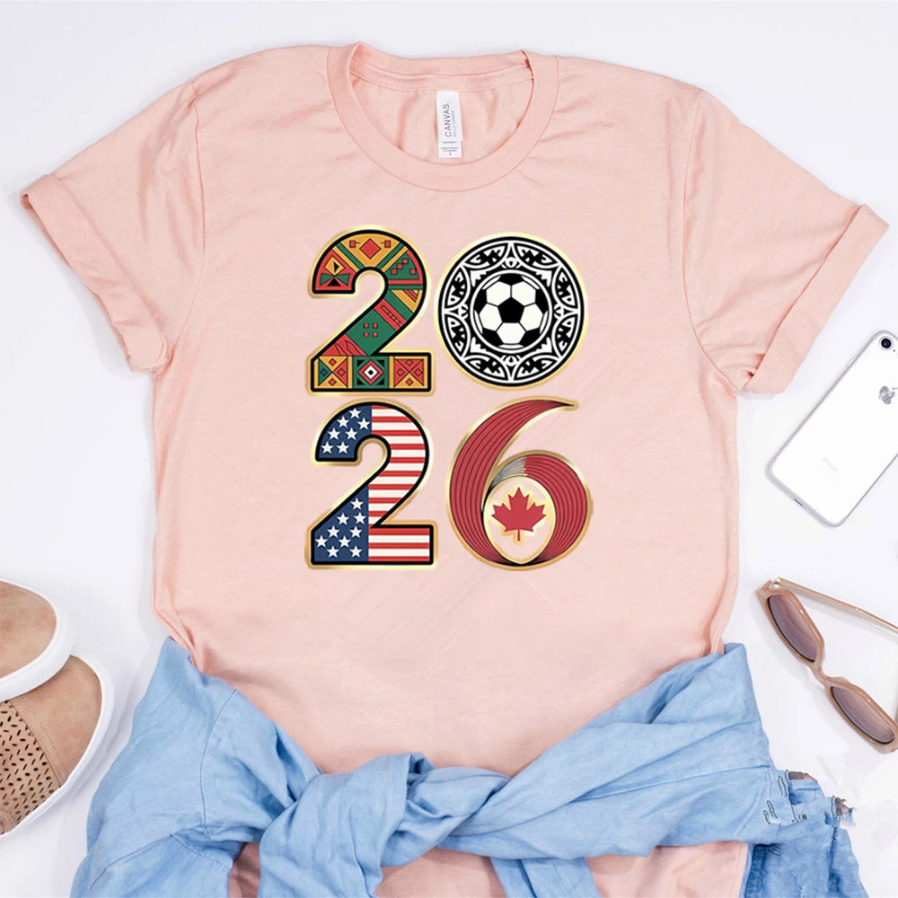 Women's FIFA World Cup 2026 T-Shirt – Game Day Fan Tee | USA, Canada & Mexico